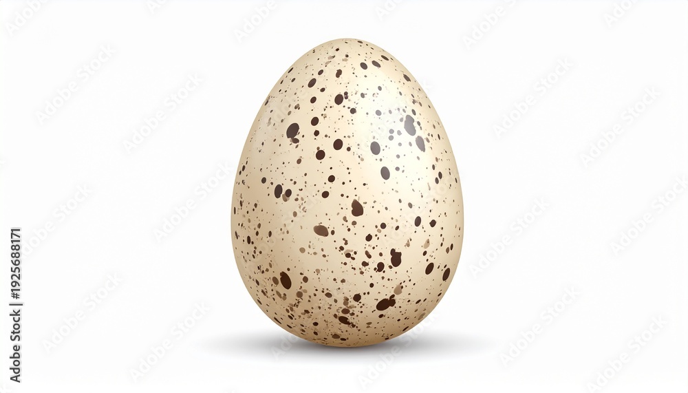 Obraz premium Speckled Bird Egg on White Background with Soft Lighting