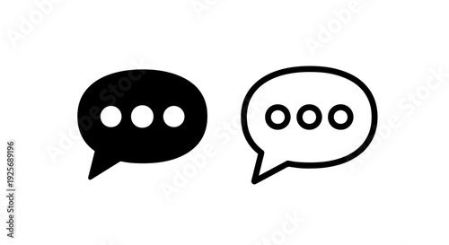 Pending Message and Ongoing Conversation Icon with Ellipsis in Speech Bubble Symbolizing Typing