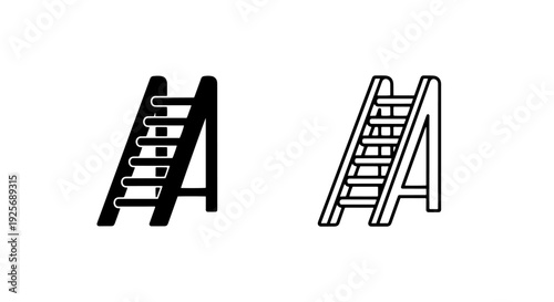 Ladder Icon, Climbing and Opportunity Symbol