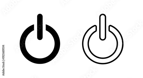 Modern Power On Off Icon for System Control and Device Interface Designs