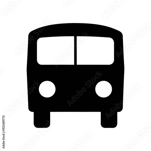 Black and white bus vector graphic for transportation design projects and public transit illustrations