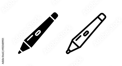 Stylized pen tool icons in solid and outline, representing digital creation
