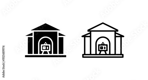 Building Icon: Solid and Outline Styles for Architecture, Government, and Institutions