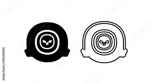 Minimalist skull warning icon representing danger, poison, or toxic substances within a circular badge design.