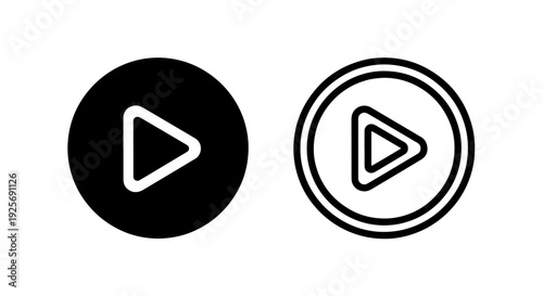 Classic Play Button Vector Icon for Multimedia Players and Interactive Controls
