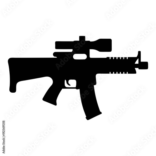 Ar 15 rifle silhouette vector design for military and shooting sports enthusiasts and designers