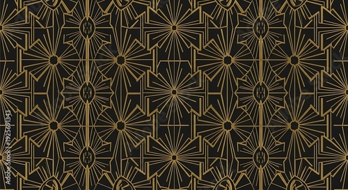 Art Deco Geometric Pattern in Gold and Black image