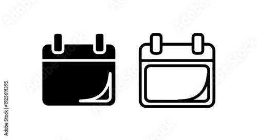 Minimalist Black and White Calendar Icon, Representing Date, Schedule, Event Planning, or Time Management Display
