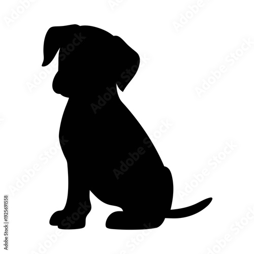 Silhouette of a cute puppy dog vector illustration for pet lovers and animal design projects