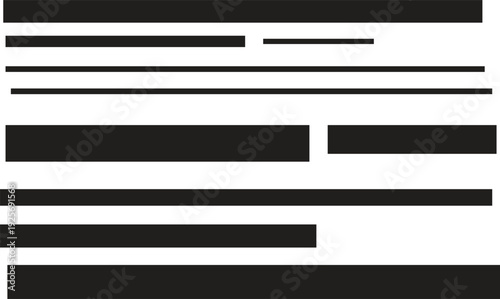 Set of straight line stripe series from thin to thick gradient pattern