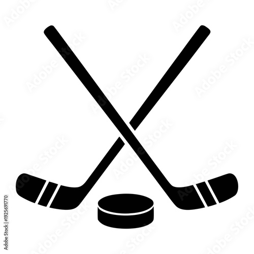 Hockey sticks and puck vector graphic for ice hockey equipment and sport illustration design needs