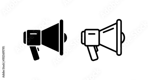 Modern minimalist megaphone icon perfect for calls to action, marketing, and urgent messages.