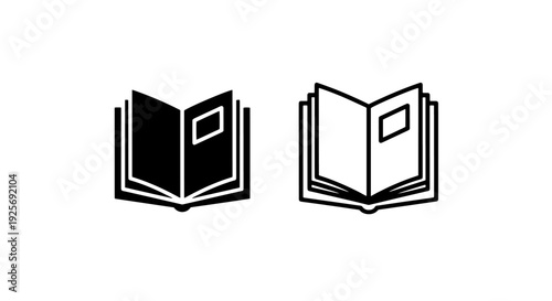 Open Book Reading Icon, Symbolizing Education, Knowledge, and Storytelling for Learning Concepts Vector