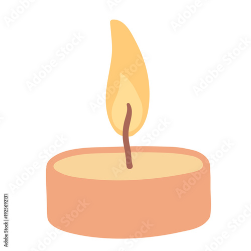 Vector illustration of spa candle. Flat design aromatherapy object isolated on white background.