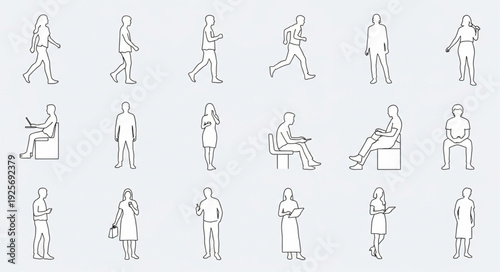 Collection of diverse human figures in sketch style.