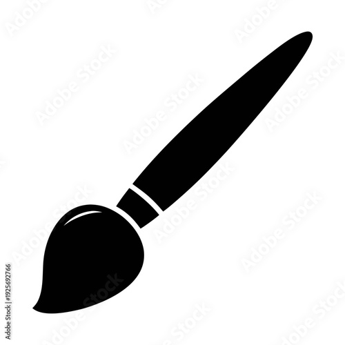 Isolated black paintbrush vector illustration for art design and creative projects icon set