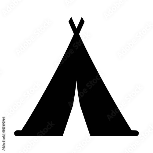 Camping tent vector icon graphic illustration for outdoor adventure and travel design element clipart