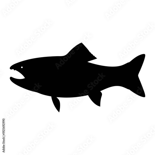 Black silhouette of a fish vector image for fishing enthusiasts and marine life designs and art