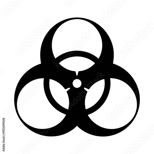 Biohazard symbol vector graphic for danger warning sign and hazard caution design element use