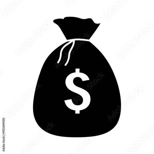 Money bag icon vector graphic illustration concept finance wealth savings investment business cash flow