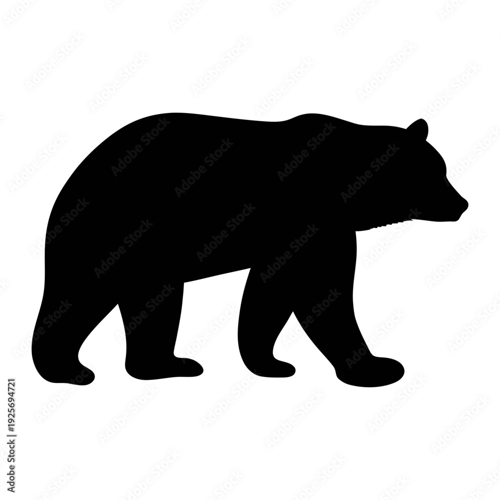 Fototapeta premium Black bear silhouette vector illustration for wildlife and animal lovers graphic design projects