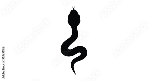 A striking black snake curves elegantly a dramatic silhouette