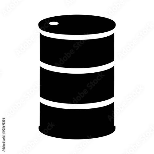 Black oil barrel vector illustration for industrial fuel storage and petroleum products design needs