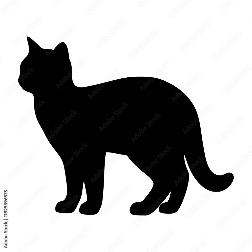 Obraz premium Black cat silhouette vector illustration for pet lovers and feline enthusiasts graphic design needs