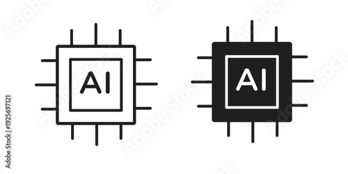 AI icon. modern vector symbols set