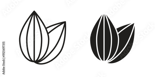 Almond icon vector, Symbol, logo illustrations