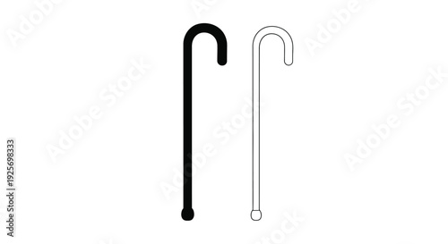 Two simple cane outlines one black and one white a striking silhouette