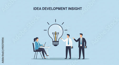 Businesspeople discussing idea development and innovation
