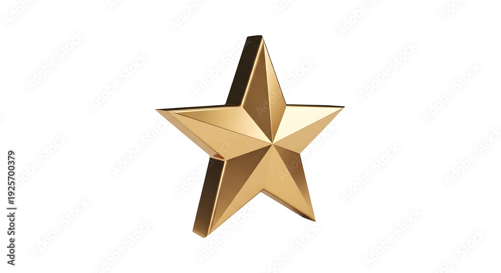 Fototapeta premium A shiny gold star on a transparent background