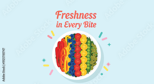 Colorful sushi plate vector graphic