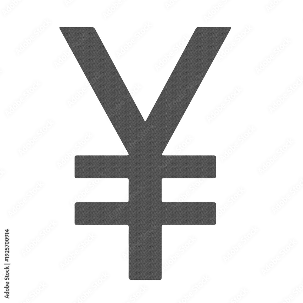 Fototapeta premium Yen Currency Money Symbol Icon in Minimal Flat Gray Style Isolated on White Background