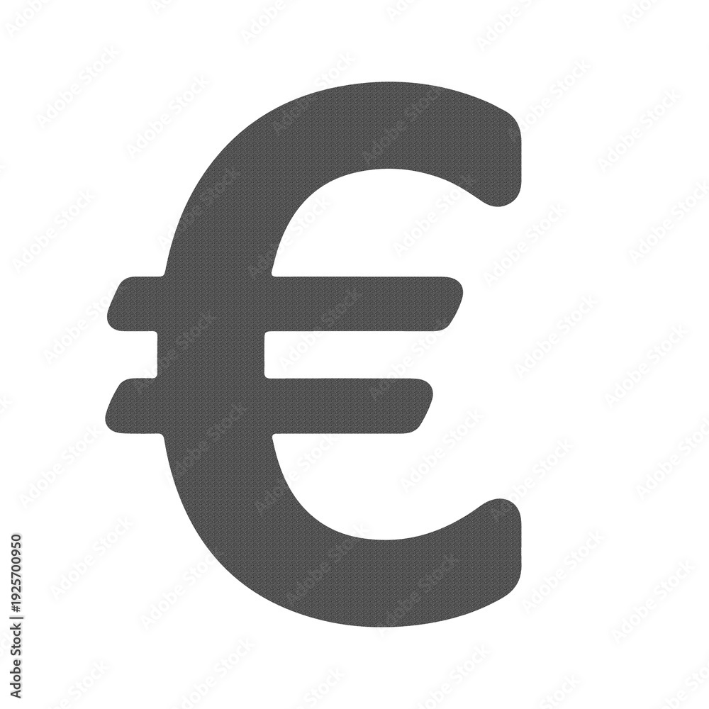 Obraz premium Euro Currency Money Symbol Icon in Minimal Flat Gray Style Isolated on White Background