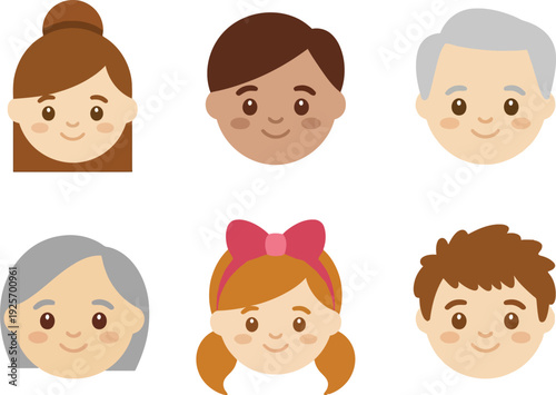  Cute Flat Character Avatars and People Icons with set