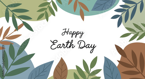Earth Day leaf border vector