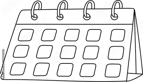  calendar line drawing, calendar continuous line drawing, one line art of calendar, memorable date, countdown, holiday, weekday and weekend, vector illustration  