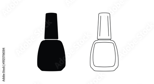 Two nail polish bottles one dark and one light silhouette