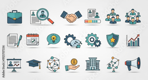 Collection of Business and Career Related Icons.