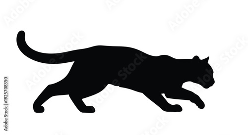 A black panther in a stalking pose depicted as a silhouette