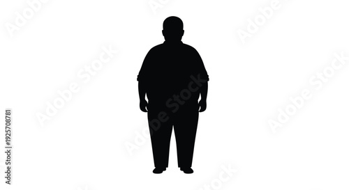 Full body depiction of a person in a stark black silhouette
