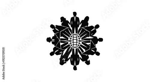 Diverse people forming a circle teamwork unity concept