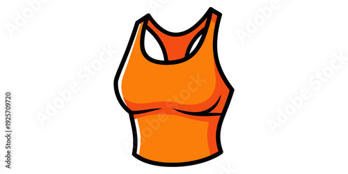 Bright orange racerback sports bra designed for athletic performance and comfort.