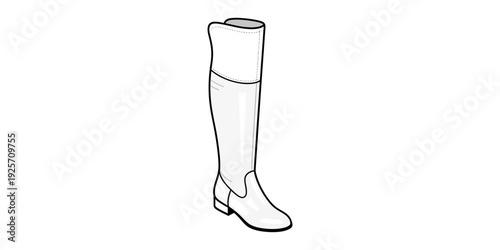 Elegant knee-high boot with a pointed toe and low heel design