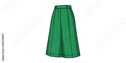 A stylish green a-line skirt with a modest hemline and subtle detailing.