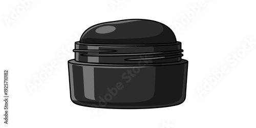 Elegant black jar with a smooth lid and minimalist design for storage or cosmetics