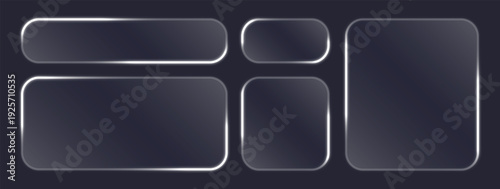 Futuristic Liquid Glass App Icon Panel with Luminous Edge