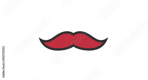 A red mustache icon with a black outline